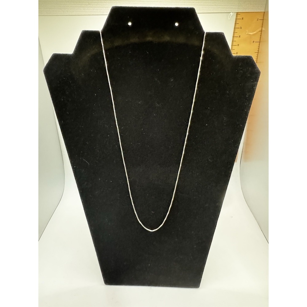 925‎ Sterling Silver Box Chain Necklace - 20" Approx 0.8mm